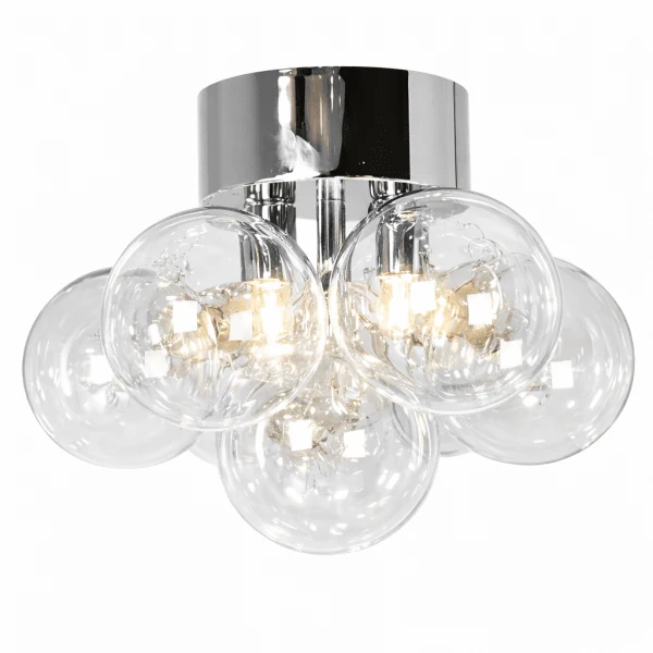 Transparent Lustro Ø30-plafond i glas och metall