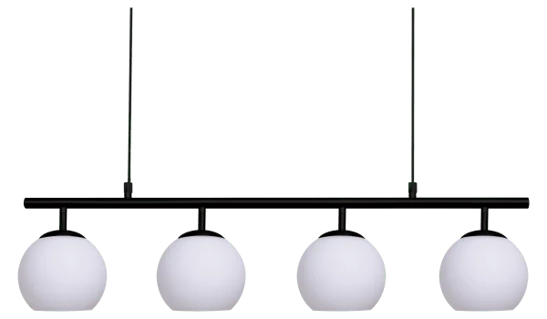 Nordic Lighting Globi 4 takpendel över ett avlångt matbord