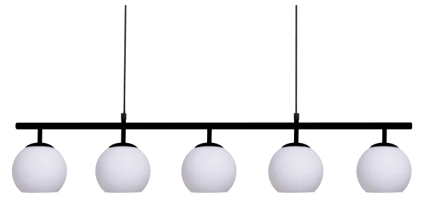 Nordic Lighting Globi 5 avlång taklampa 120 cm med fem opalkupor