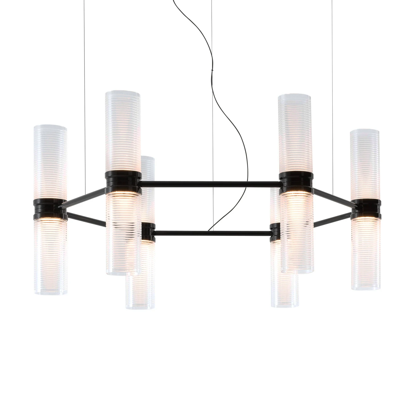 Artemide Zephyr Exagonal App svart takpendel i 77 cm