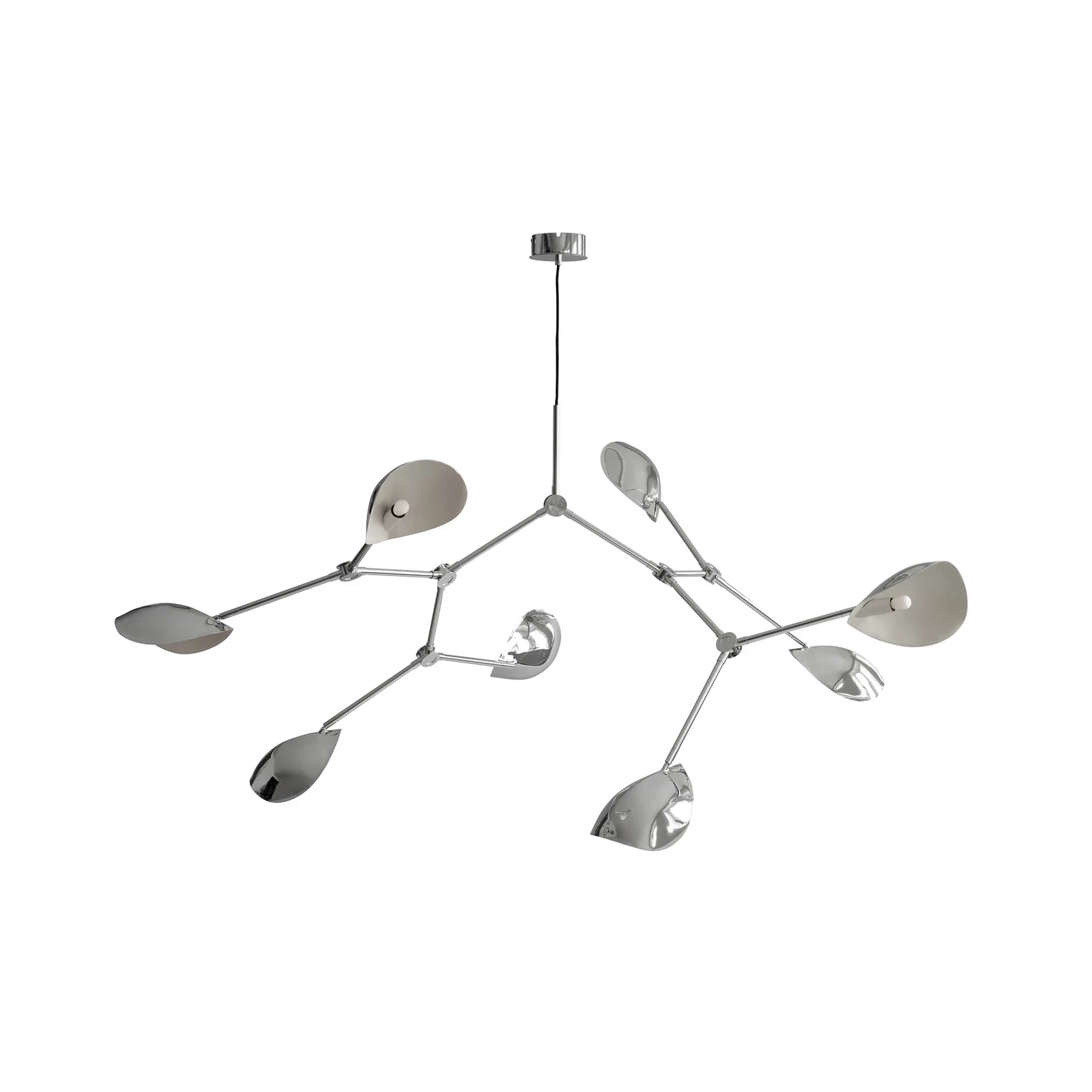 101 Copenhagen Stingray-ljuskrona i förkromad aluminium med åtta ljuspunkter