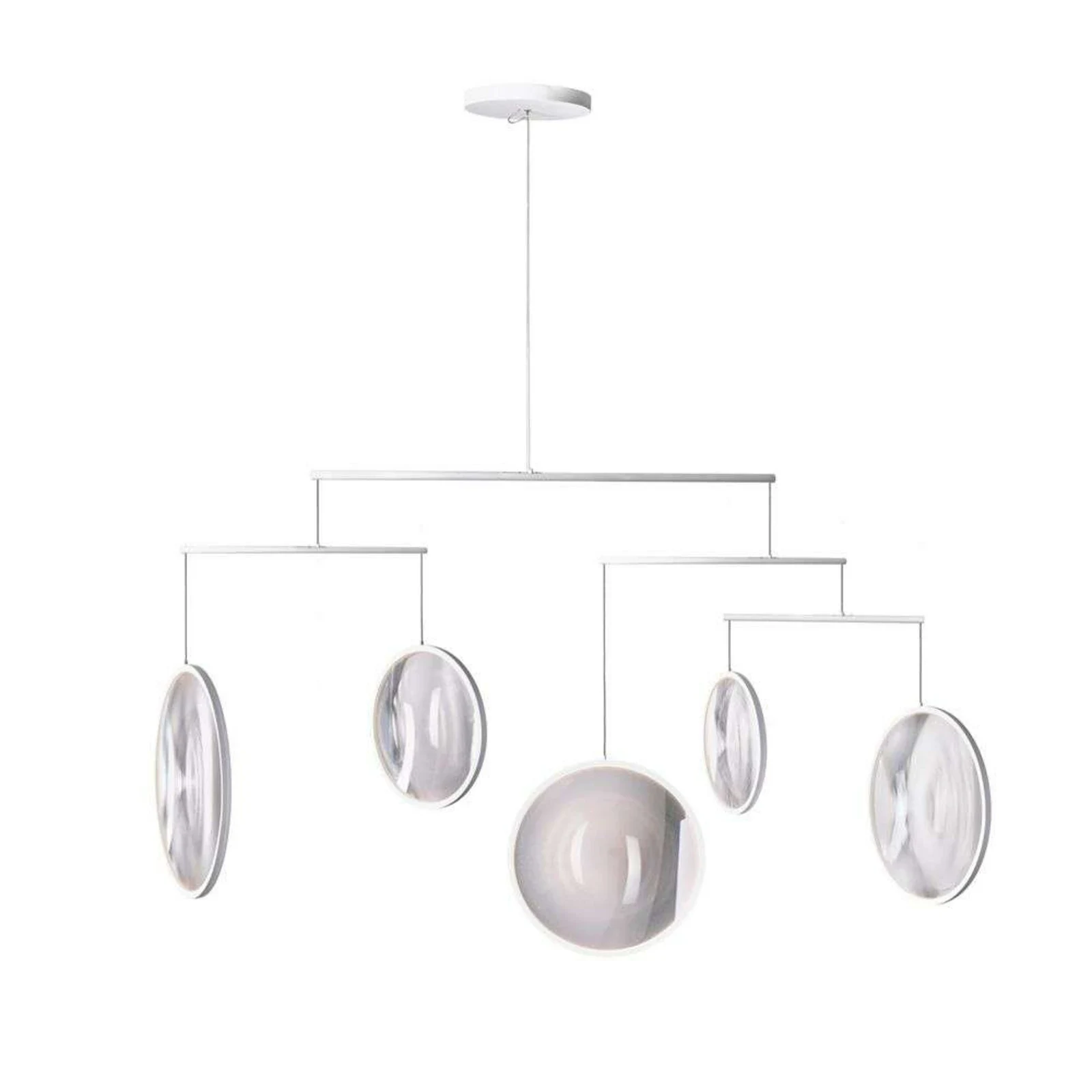 DCW Focus 5 vit taklampa i 160,8 cm