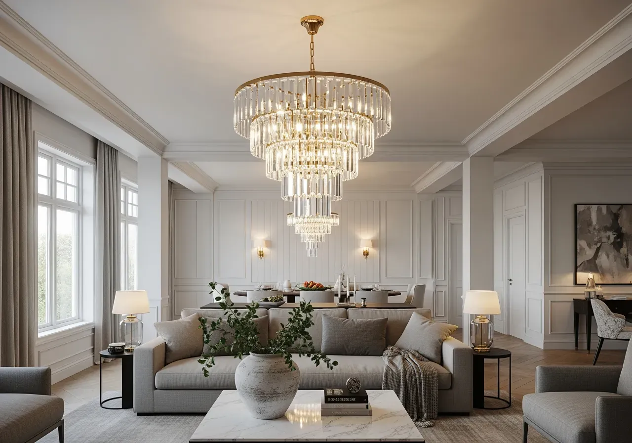 Matcha Murano ljuskrona och vägglampor