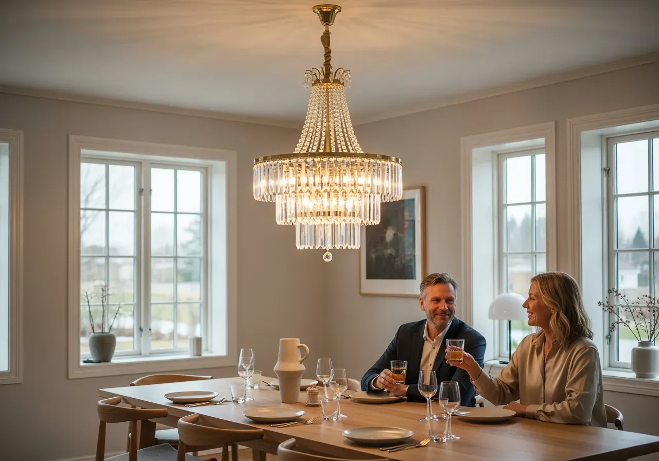 Rökfärgat glas i Murano-ljuskronor