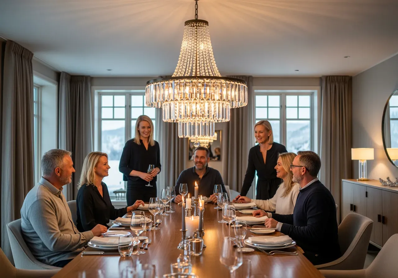 Rosa och iriserande Poliedri lampor