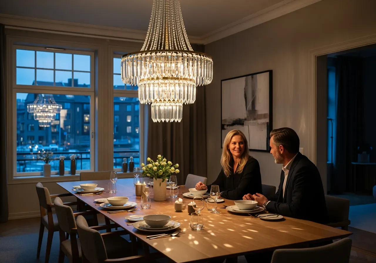 Murano bladljuskrona klar vit karamell