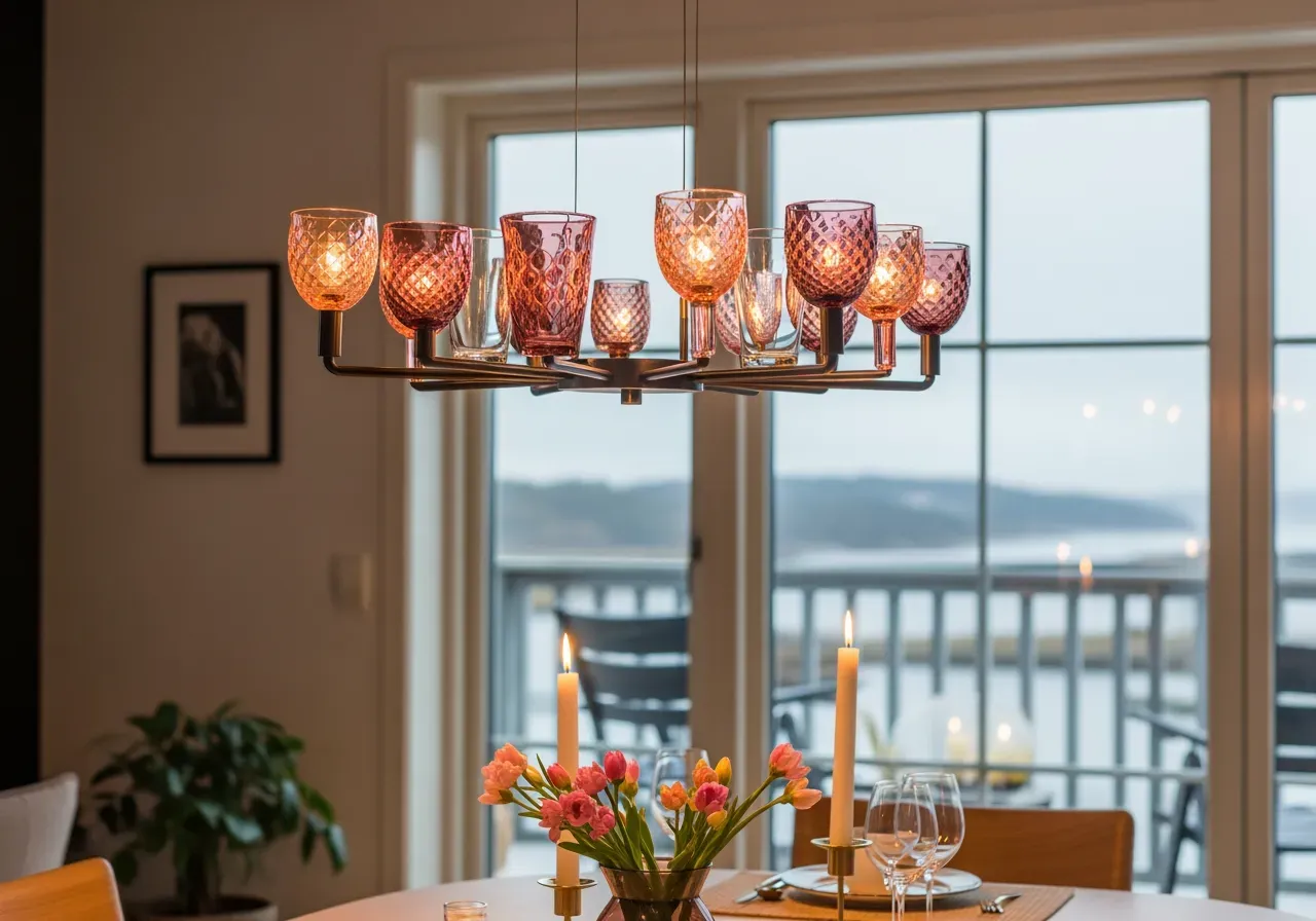 Murano klart och rökigt i krom