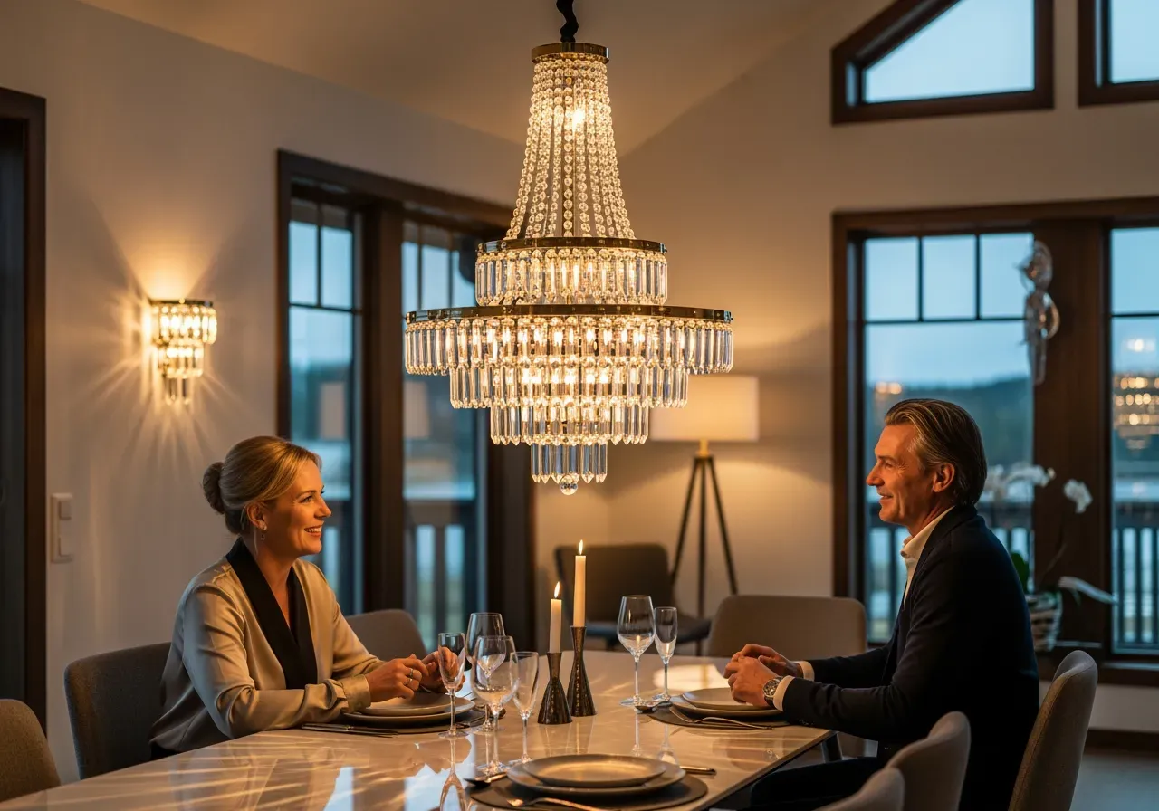 Ljusspridning med Murano-prismor och glas