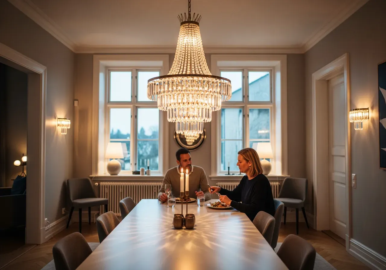 Murano palmette i klar matt guld