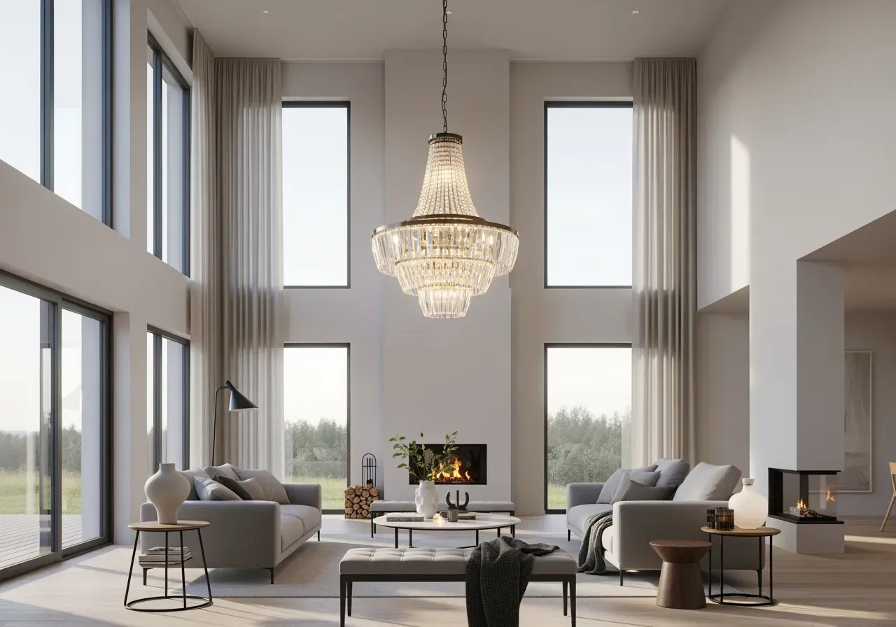 Murano rör i klarglas och krom