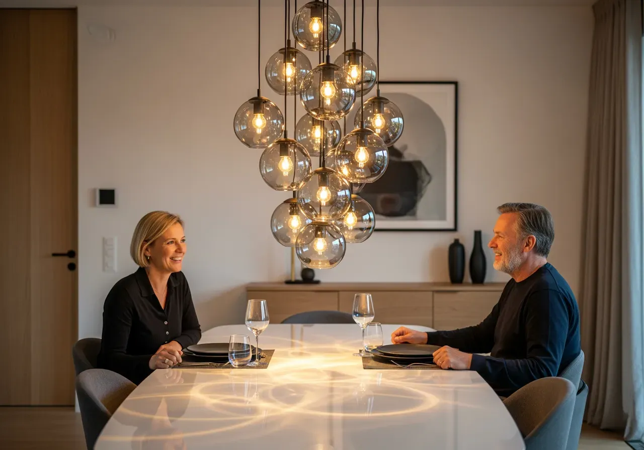 Spiral i rosa krom med 54 prismor