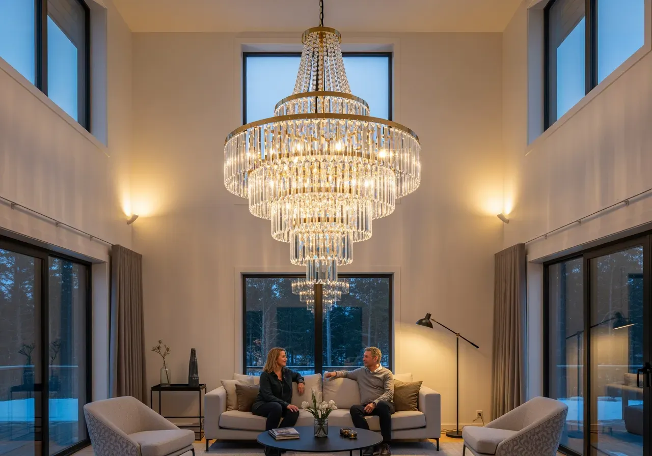 Triedri klarglas i krom över bord