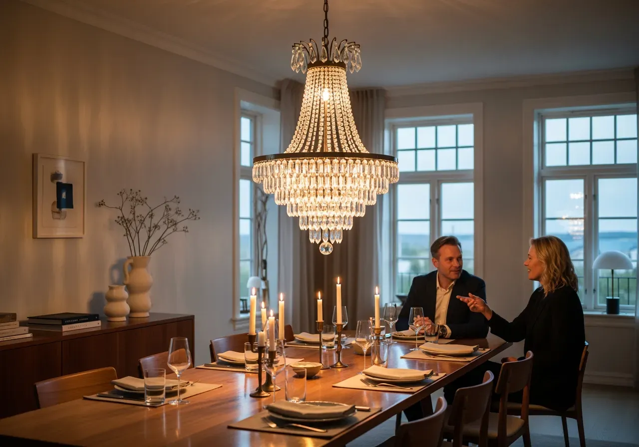 Ytbehandling för Murano ljuskrona