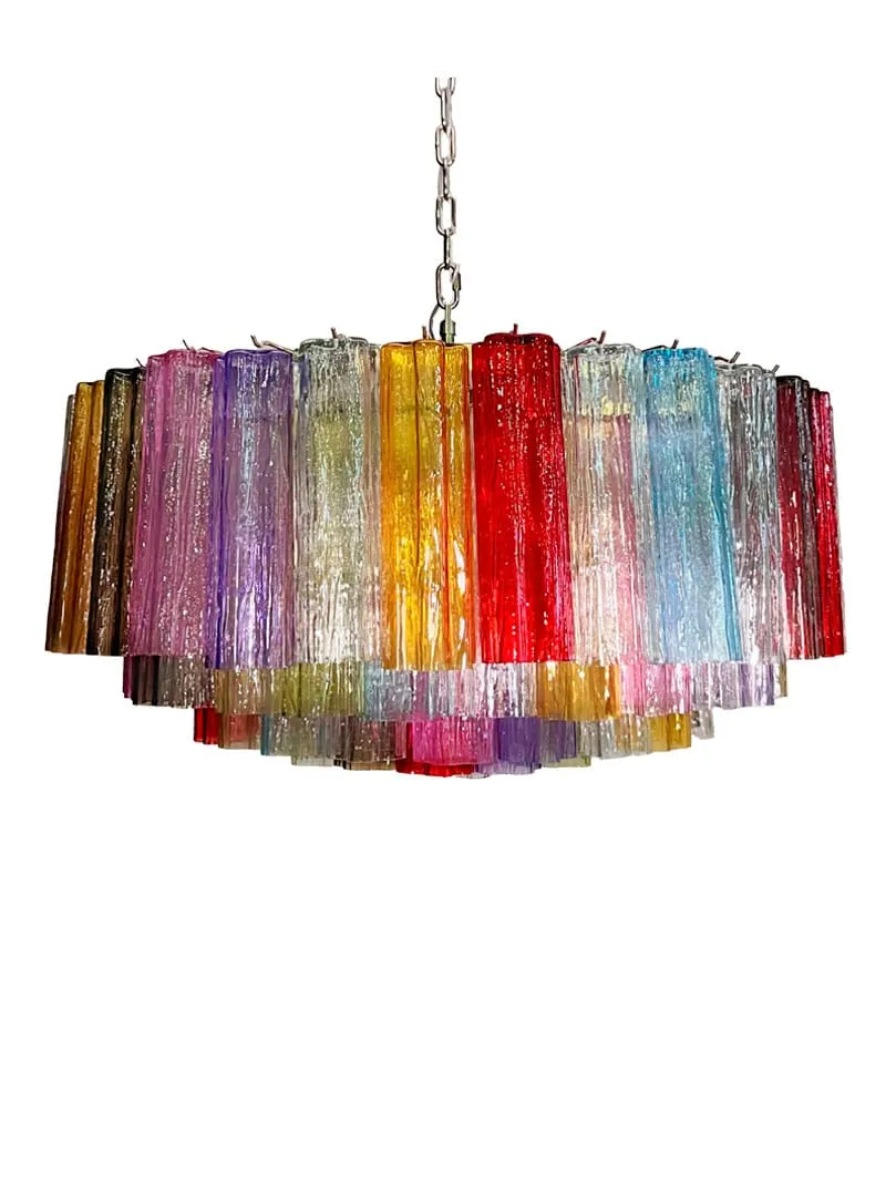 Murano ljuskrona - 101 tuber - Multi Krom blank