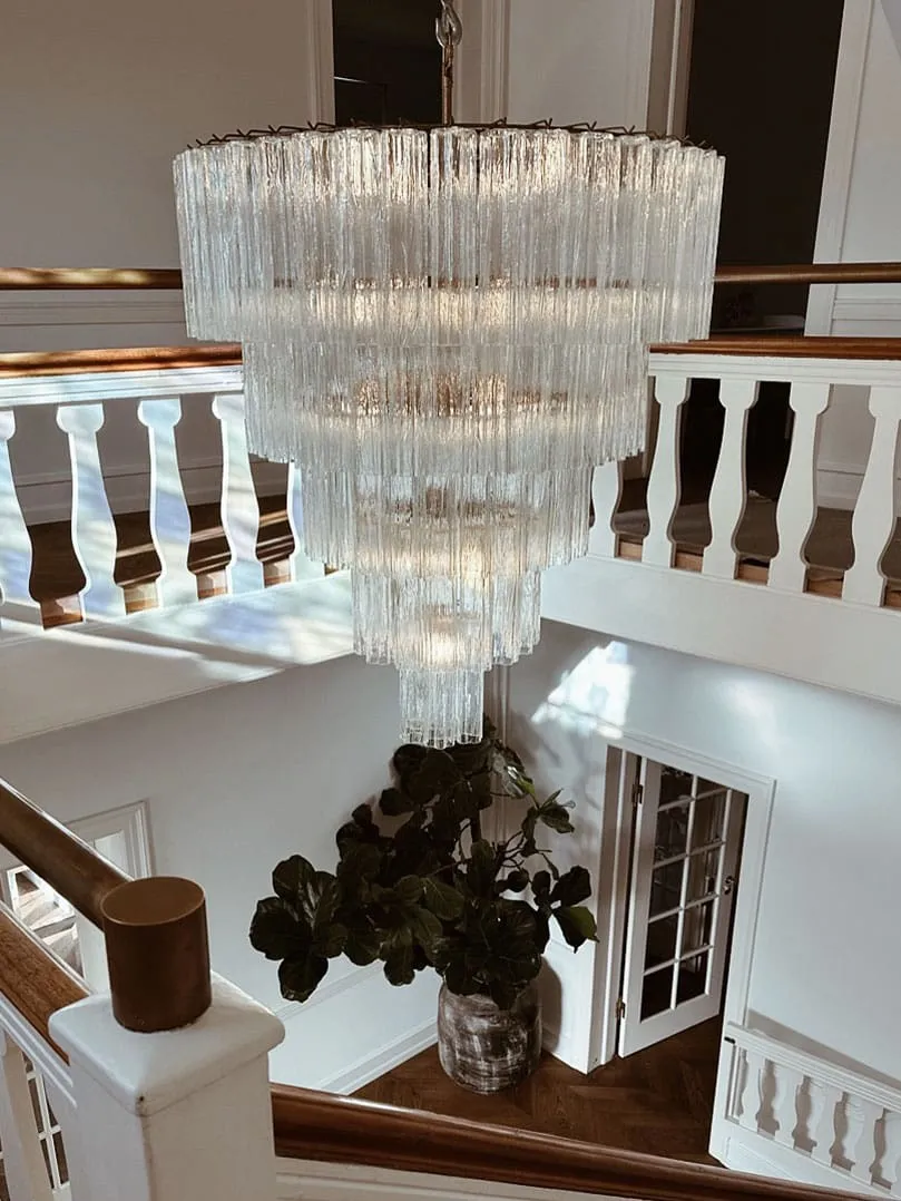 Murano ljuskrona - 119 rör - Transparent Krom patinerad