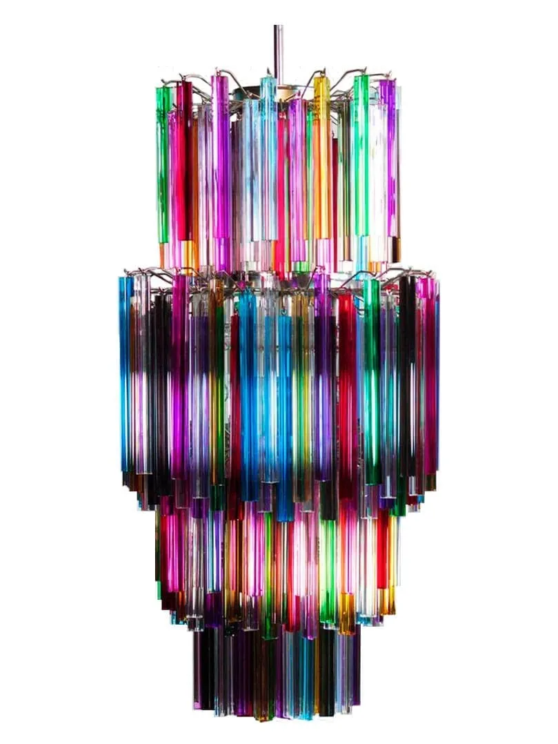 Murano ljuskrona – 242 prismer – Multi Krom blank