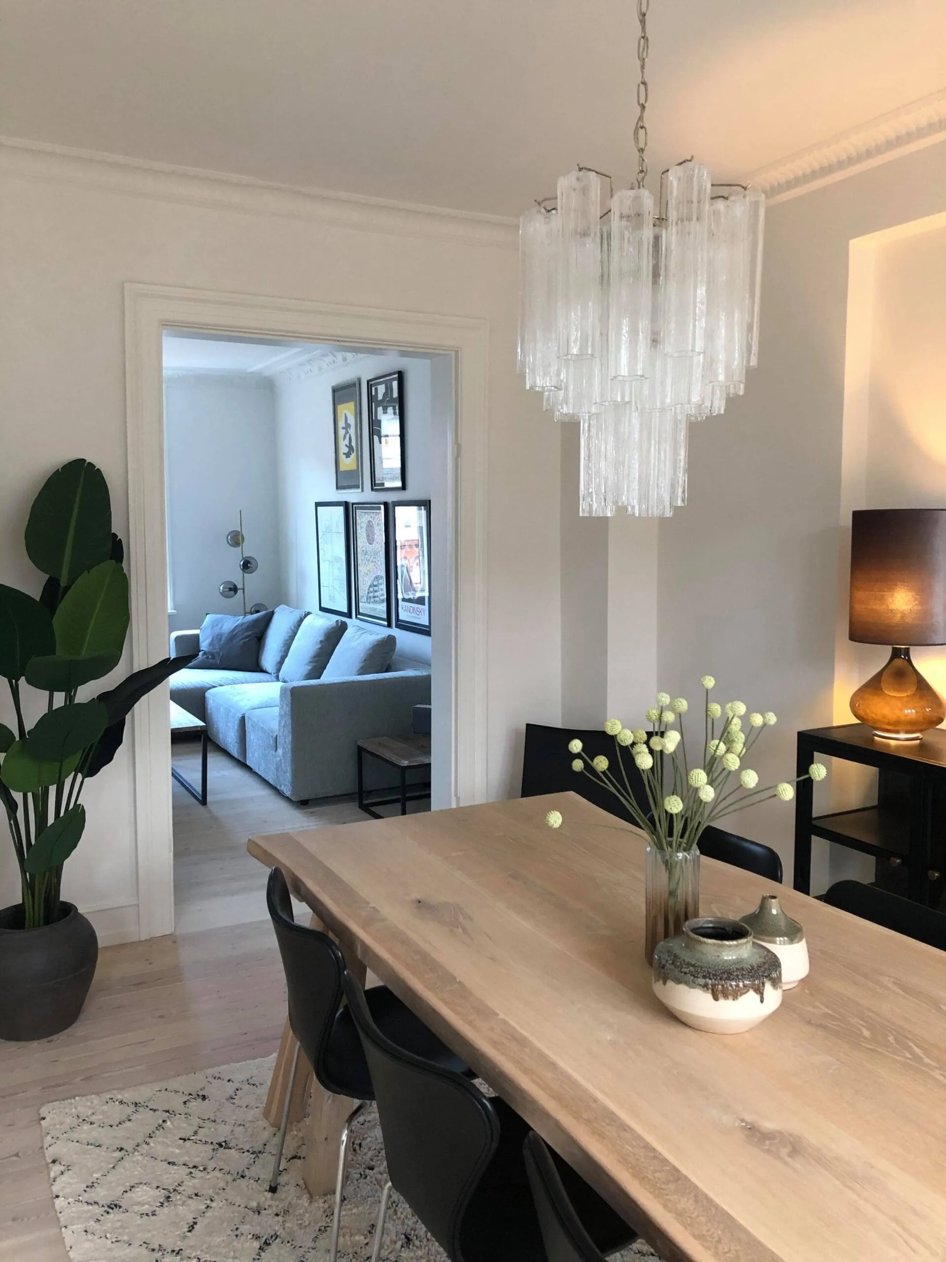 Murano ljuskrona – 30 rör – Klar Krom blank