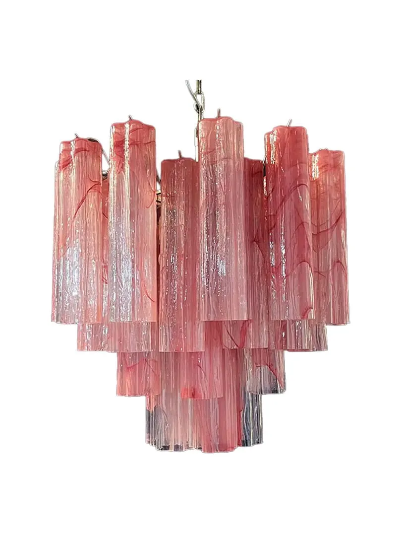 Murano ljuskrona - 36 rör - Alabaster Rosa Krom patinerad