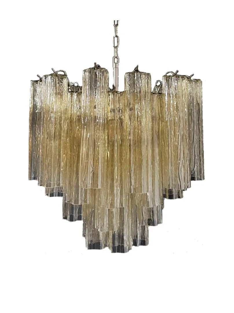Murano ljuskrona - 36 rör - Gul Krom patinerad