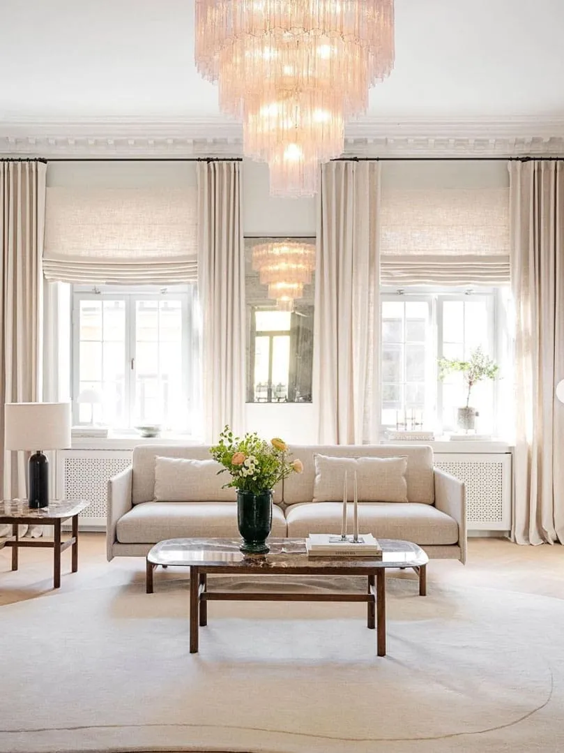 Murano ljuskrona – 78 rör – Rosa Krom patinerad