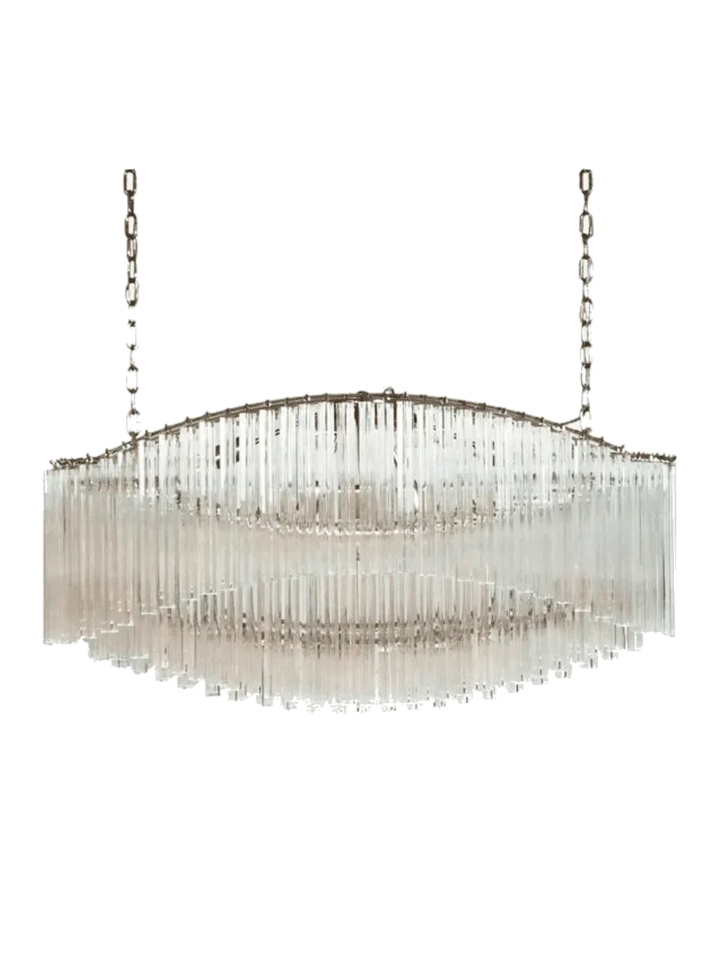 Murano ljuskrona – Pagoda – 292 prismer – Klar Krom blank