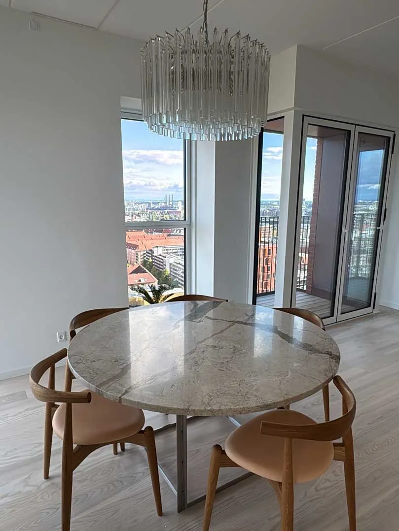 Murano ljuskrona – Triedri – 163 prismer – Klar Krom patinerad