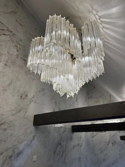 Murano ljuskrona – Viennetta – Klar Krom patinerad