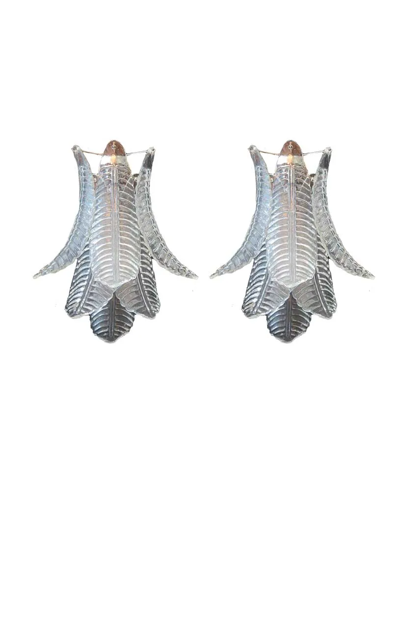 Murano – Vägglampa – Felci – Klar Krom blank