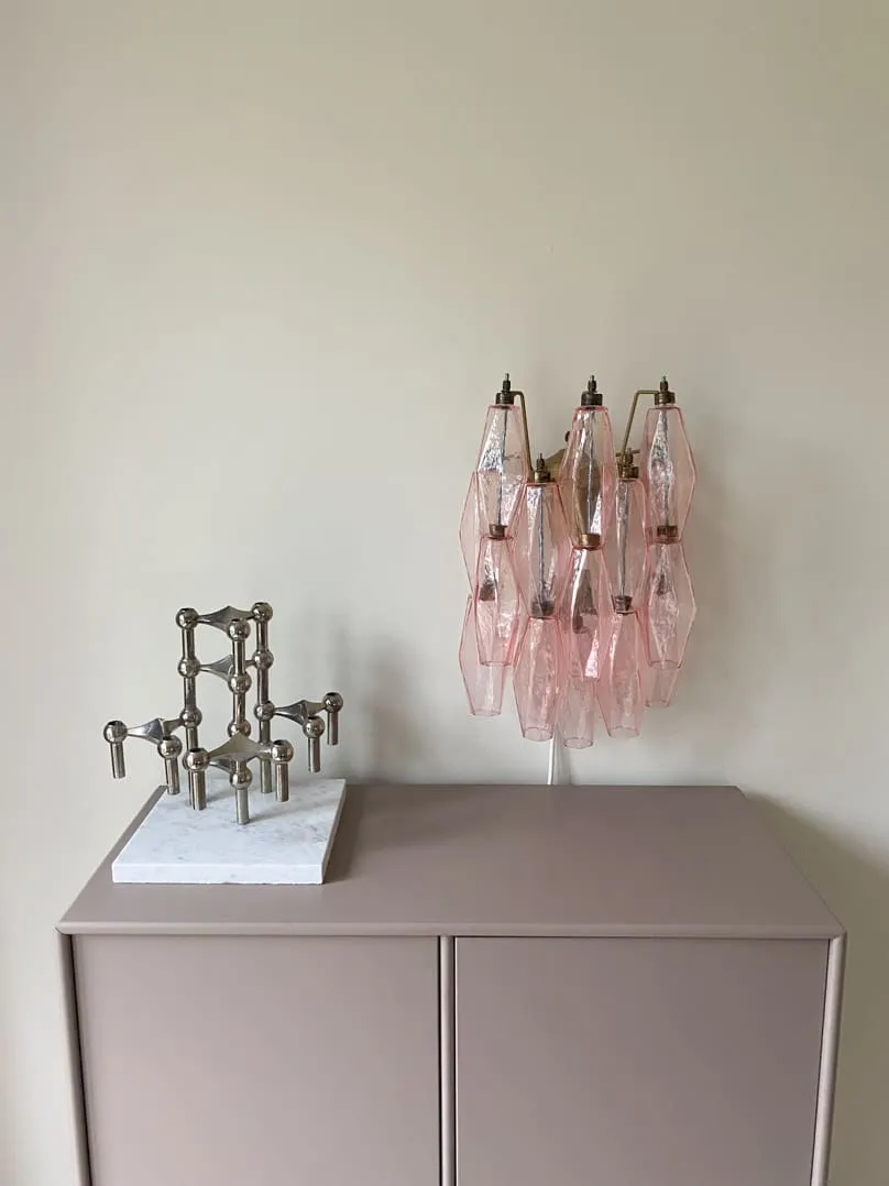 Murano – Vägglampa – Poliedri – Rosa Matt guld utan patina