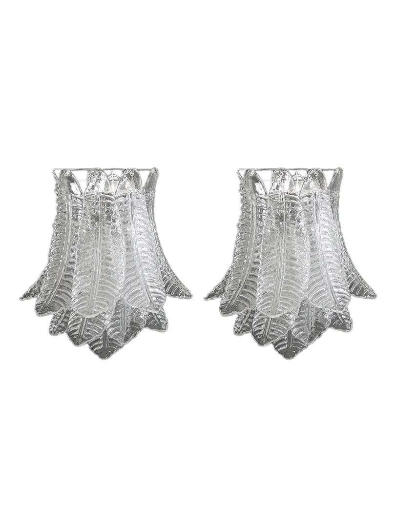 Murano vägglampa – Felci – Klar Krom blank