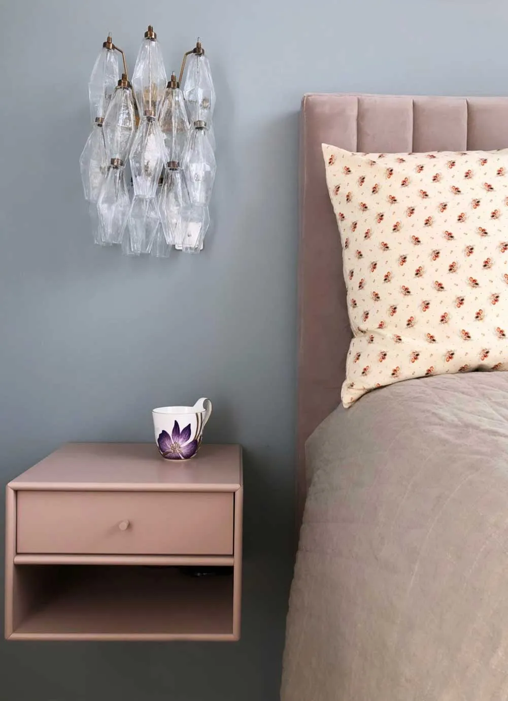 Murano vägglampa – Poliedri – Pärlemor Matt guld med patina